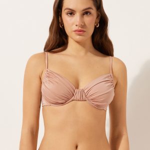 Balconette Swimsuit Top Shiny Satin