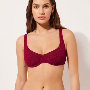 Balconette Swimsuit Top Crinkle Waves