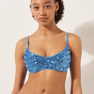 Removable Padding Tank-Style Swimsuit Top Glowing Surface