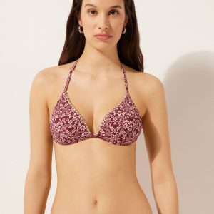 Padded Push-Up Swimsuit Top Botanic Bordeaux
