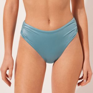 High Rise Swimsuit Bottom Shiny Satin