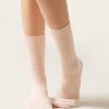 Short Ribbed Socks with Wool and Cashmere