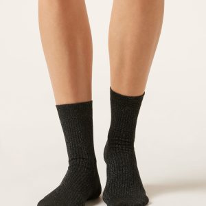 Ribbed Glitter Socks